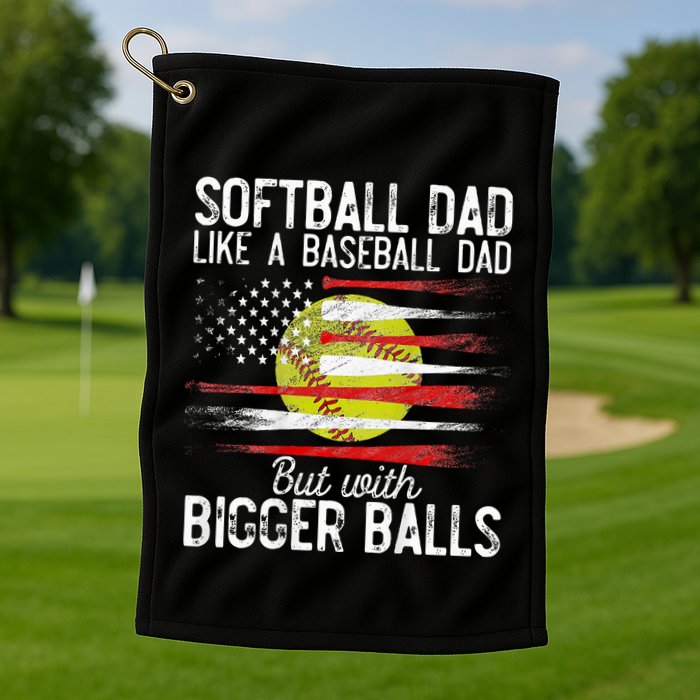 Softball Dad Like A Baseball Dad Definition Golf Towel