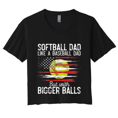 Softball Dad Like A Baseball Dad Definition Crop Top
