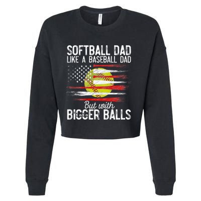 Softball Dad Like A Baseball Dad Definition Cropped Pullover Crew