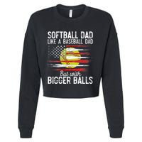 Softball Dad Like A Baseball Dad Definition Cropped Pullover Crew