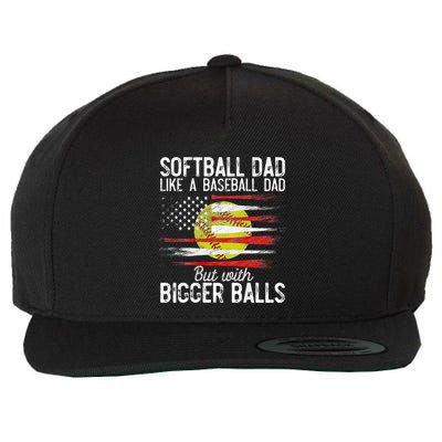 Softball Dad Like A Baseball Dad Definition Wool Snapback Cap