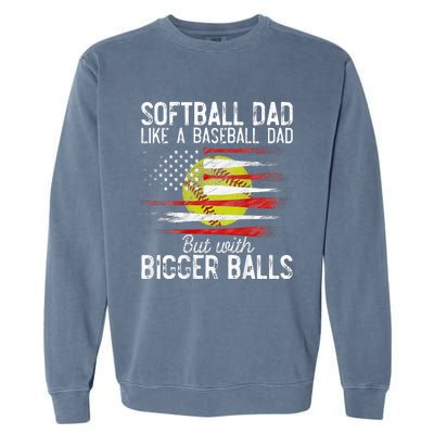 Softball Dad Like A Baseball Dad Definition Garment-Dyed Sweatshirt