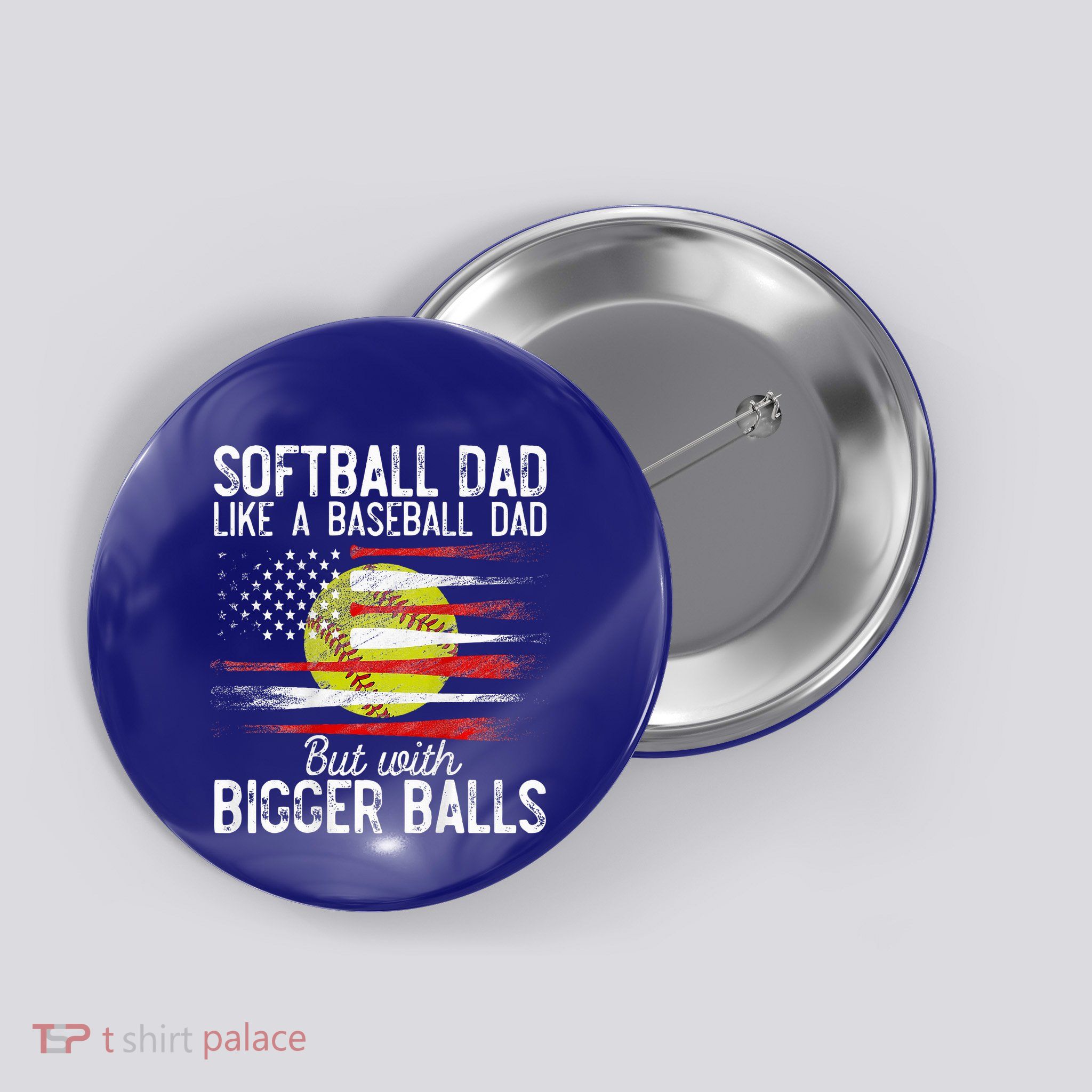 Softball Dad Like A Baseball Dad Definition Button