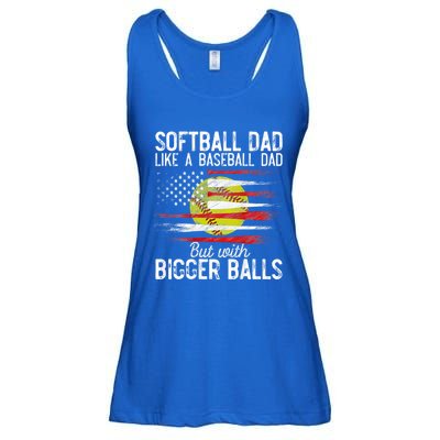 Softball Dad Like A Baseball Dad Definition Ladies Essential Flowy Tank