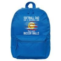 Softball Dad Like A Baseball Dad Definition 16 in Basic Backpack