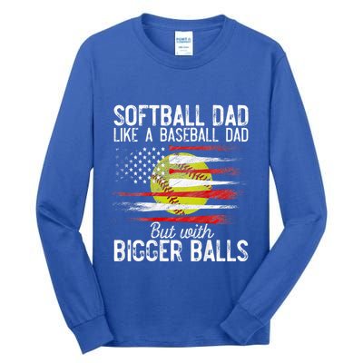 Softball Dad Like A Baseball Dad Definition Tall Long Sleeve T-Shirt