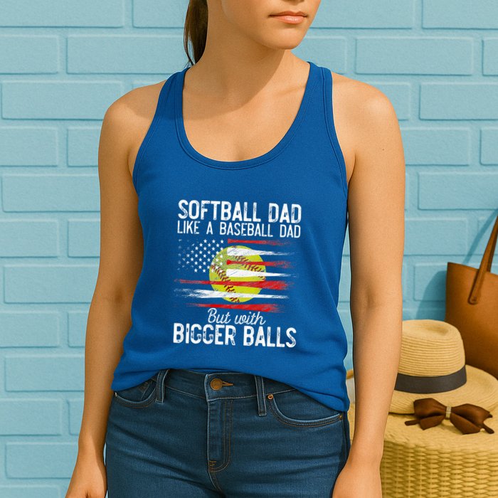 Softball Dad Like A Baseball Dad Definition Womens Tank Top