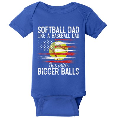 Softball Dad Like A Baseball Dad Definition Baby Bodysuit