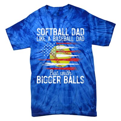 Softball Dad Like A Baseball Dad Definition Tie-Dye T-Shirt