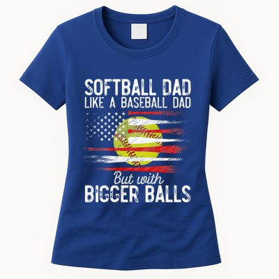 Softball Dad Like A Baseball Dad Definition Womens T-Shirt