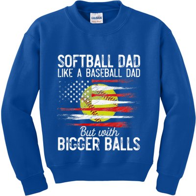 Softball Dad Like A Baseball Dad Definition Kids Sweatshirt