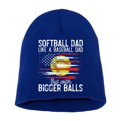 Softball Dad Like A Baseball Dad Definition Short Acrylic Beanie