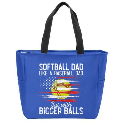 Softball Dad Like A Baseball Dad Definition Zip Tote Bag