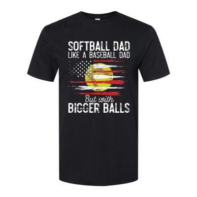 Softball Dad Like A Baseball Dad Definition Softstyle CVC T-Shirt