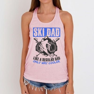 Ski Dad Like A Regular Dad Only Way Cooler Ski Lover Gift Women's Knotted Racerback Tank