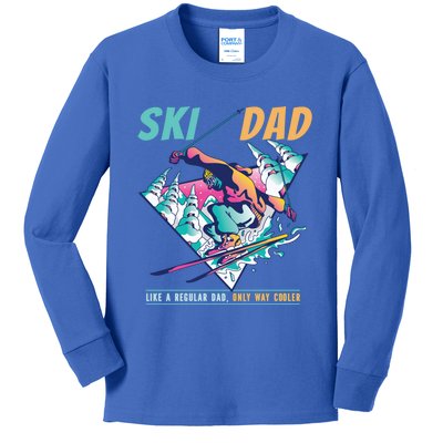 Ski Dad Like A Regular Dad Only Way Cooler Skier Costume Gift Kids Long Sleeve Shirt