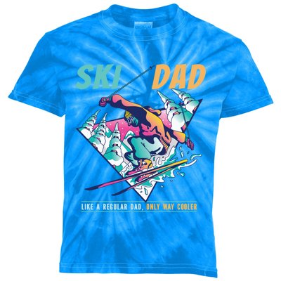 Ski Dad Like A Regular Dad Only Way Cooler Skier Costume Gift Kids Tie-Dye T-Shirt