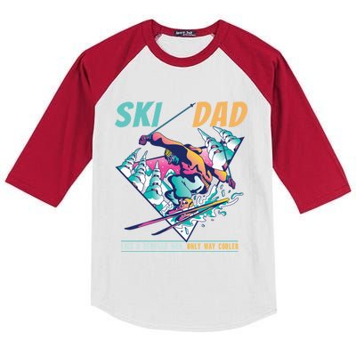 Ski Dad Like A Regular Dad Only Way Cooler Skier Costume Gift Kids Colorblock Raglan Jersey