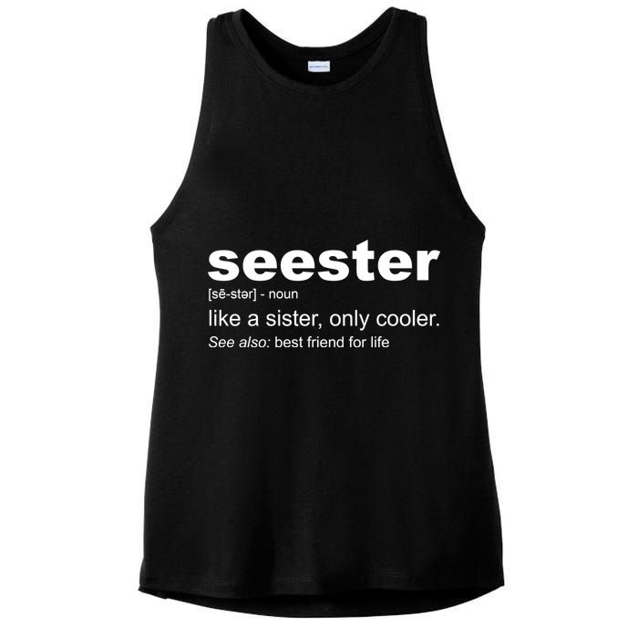 Seester Definition Like A Sister Only Cooler Ladies PosiCharge Tri-Blend Wicking Tank