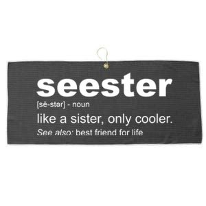 Seester Definition Like A Sister Only Cooler Large Microfiber Waffle Golf Towel