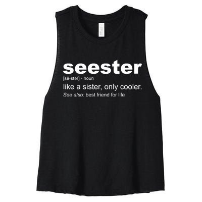 Seester Definition Like A Sister Only Cooler Women's Racerback Cropped Tank