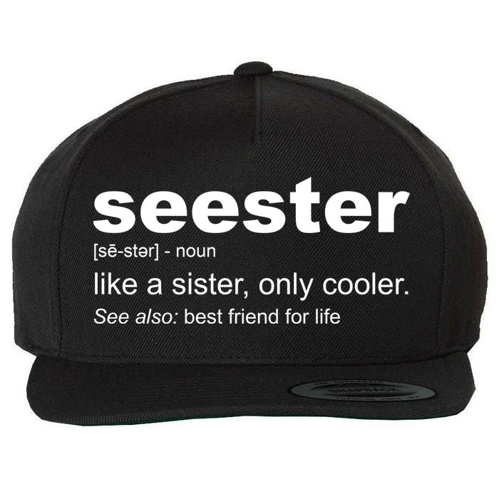 Seester Definition Like A Sister Only Cooler Wool Snapback Cap