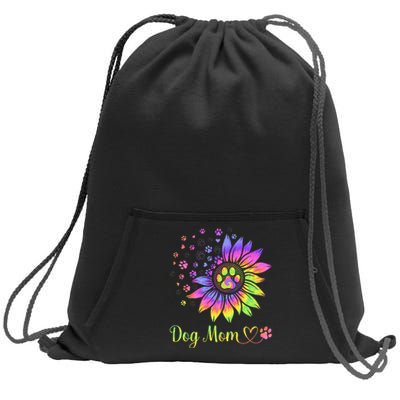 Sunflower Dog Mom Tie Dye Dog Lover Mothers Day Mama Grandma Sweatshirt Cinch Pack Bag