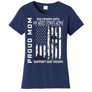 Son Daughter Mom Red Friday Military Support Troops Usa Flag Women's T-Shirt