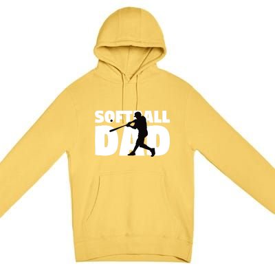 Softball Dad Meaningful Gift Softball Silhouette Gift Father Gift Premium Pullover Hoodie