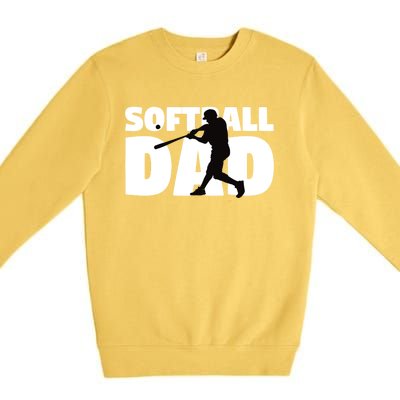 Softball Dad Meaningful Gift Softball Silhouette Gift Father Gift Premium Crewneck Sweatshirt