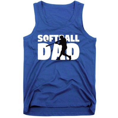 Softball Dad Meaningful Gift Softball Silhouette Gift Father Gift Tank Top