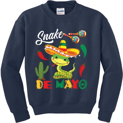 Snake De Mayo Mexican Snake Sombrero Cinco De Mayo Kids Sweatshirt