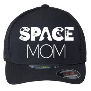 Space Day Mom Astronaut Moon Stars Universe Planet Gift Flexfit Unipanel Trucker Cap