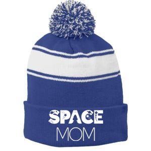 Space Day Mom Astronaut Moon Stars Universe Planet Gift Stripe Pom Pom Beanie