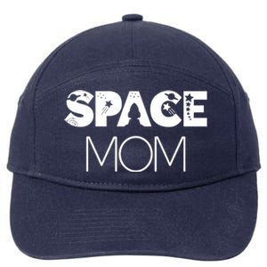 Space Day Mom Astronaut Moon Stars Universe Planet Gift 7-Panel Snapback Hat