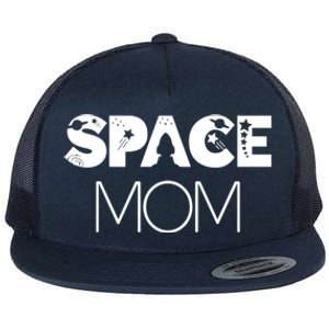 Space Day Mom Astronaut Moon Stars Universe Planet Gift Flat Bill Trucker Hat