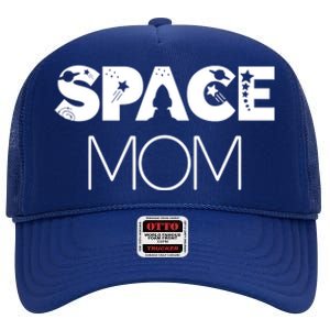 Space Day Mom Astronaut Moon Stars Universe Planet Gift High Crown Mesh Back Trucker Hat