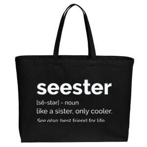 Seester Definition Mom Sister Friend Sister Cotton Canvas Jumbo Tote