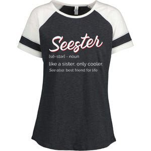 Seester Definition Mom Sister Friend Sister Enza Ladies Jersey Colorblock Tee