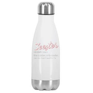 Seester Definition Mom Sister Friend Sister Stainless Steel Insulated Water Bottle