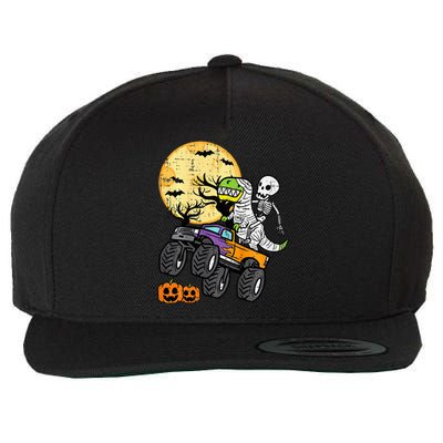 Skeleton Dino Monster Truck Halloween Costume Wool Snapback Cap