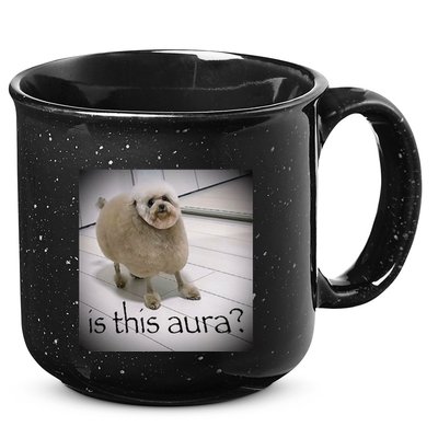 Silly Dog Meme Meme Brainrot Gen Z Funny Haircut Dog Meme 15oz Campfire Ceramic Mug