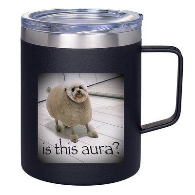 Silly Dog Meme Meme Brainrot Gen Z Funny Haircut Dog Meme 12oz Stainless Steel Coffee Mug