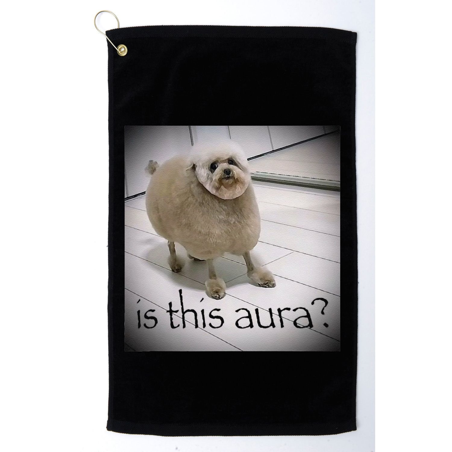 Silly Dog Meme Meme Brainrot Gen Z Funny Haircut Dog Meme Golf Towel