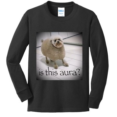 Silly Dog Meme Meme Brainrot Gen Z Funny Haircut Dog Meme Kids Long Sleeve Shirt
