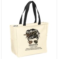 Seester Definition Messy Bun Camo Cheetah Zip Tote Bag