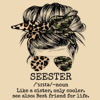 Seester Definition Messy Bun Camo Cheetah Zip Tote Bag