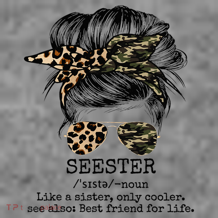 Seester Definition Messy Bun Camo Cheetah Sustainable Beanie