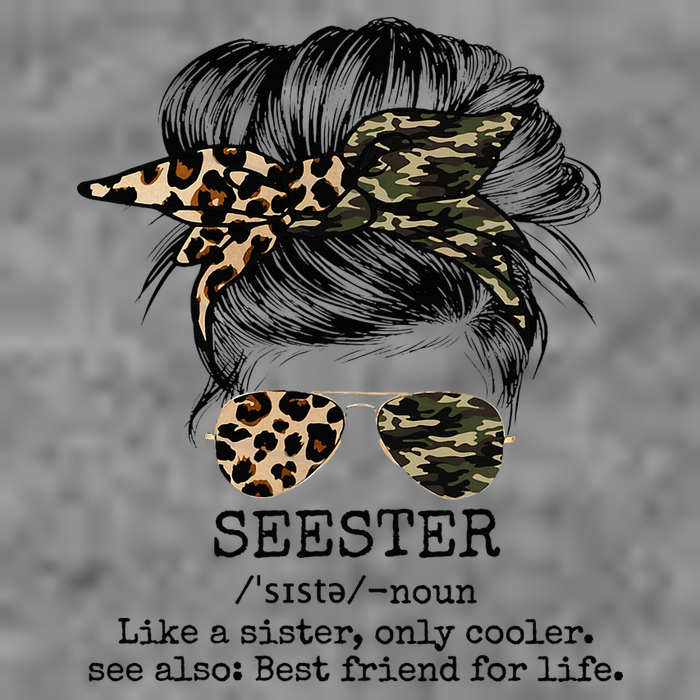 Seester Definition Messy Bun Camo Cheetah Toddler Hoodie
