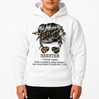 Seester Definition Messy Bun Camo Cheetah Hoodie
